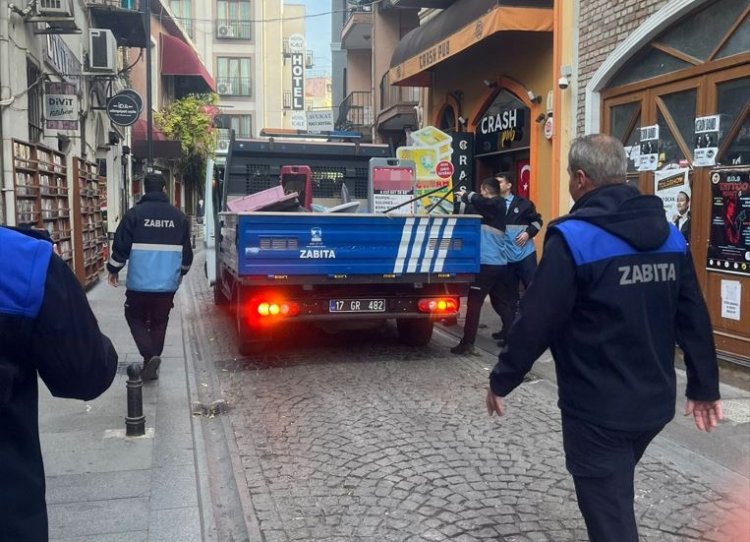 Çanakkale’de zabıta ekiplerinden çarşıda işgal denetimi