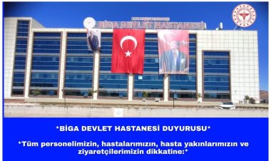 Biga Devlet Hastanesi’nde ana giriş geçici olarak kapatıldı